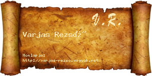 Varjas Rezső névjegykártya